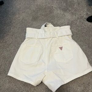 Guess Cream High-Waisted Shorts